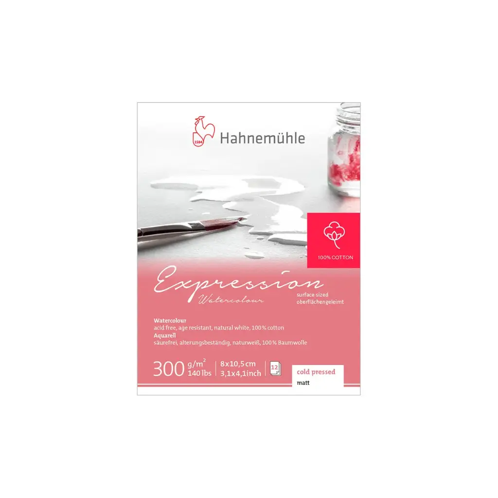 Block Acuarela Hahnemuhle Expression Grano Fino 300gr 20 Hojas
