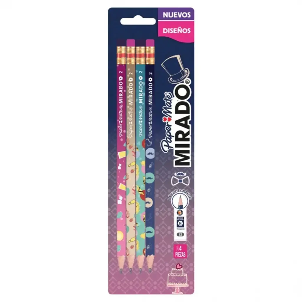 Lápices Grafito Paper Mate Mirado 4 Unidades H Magia