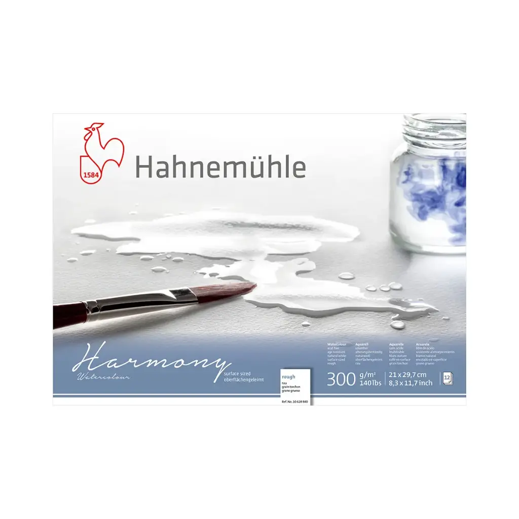 Block Acuarela Hahnemuhle Harmony 300gr Grano Grueso 12 Hojas
