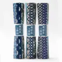 Rollo de Papel Awagami Katazome Teñido a Mano 30x47.5 cm 30 Hojas Patrones Azules