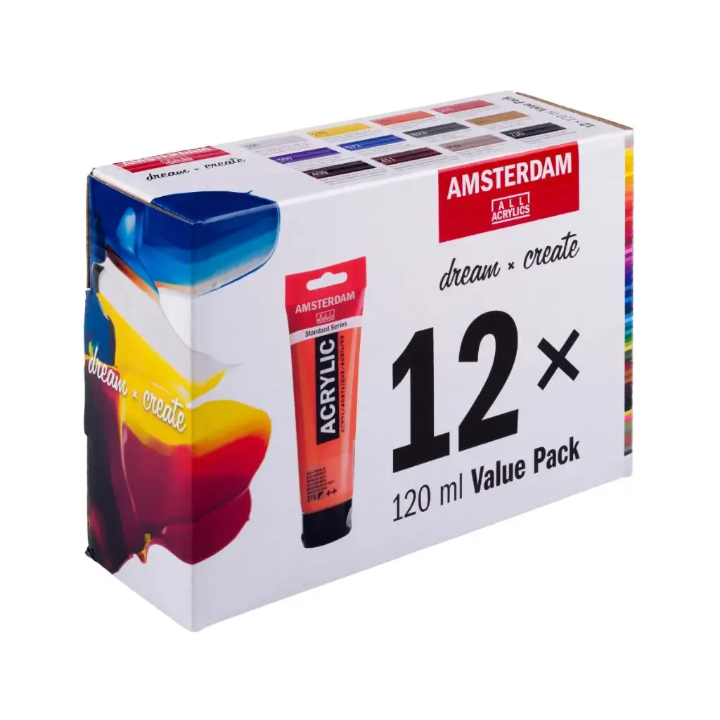Acrílico Amsterdam Set 12 Colores 120ml Serie Standard 