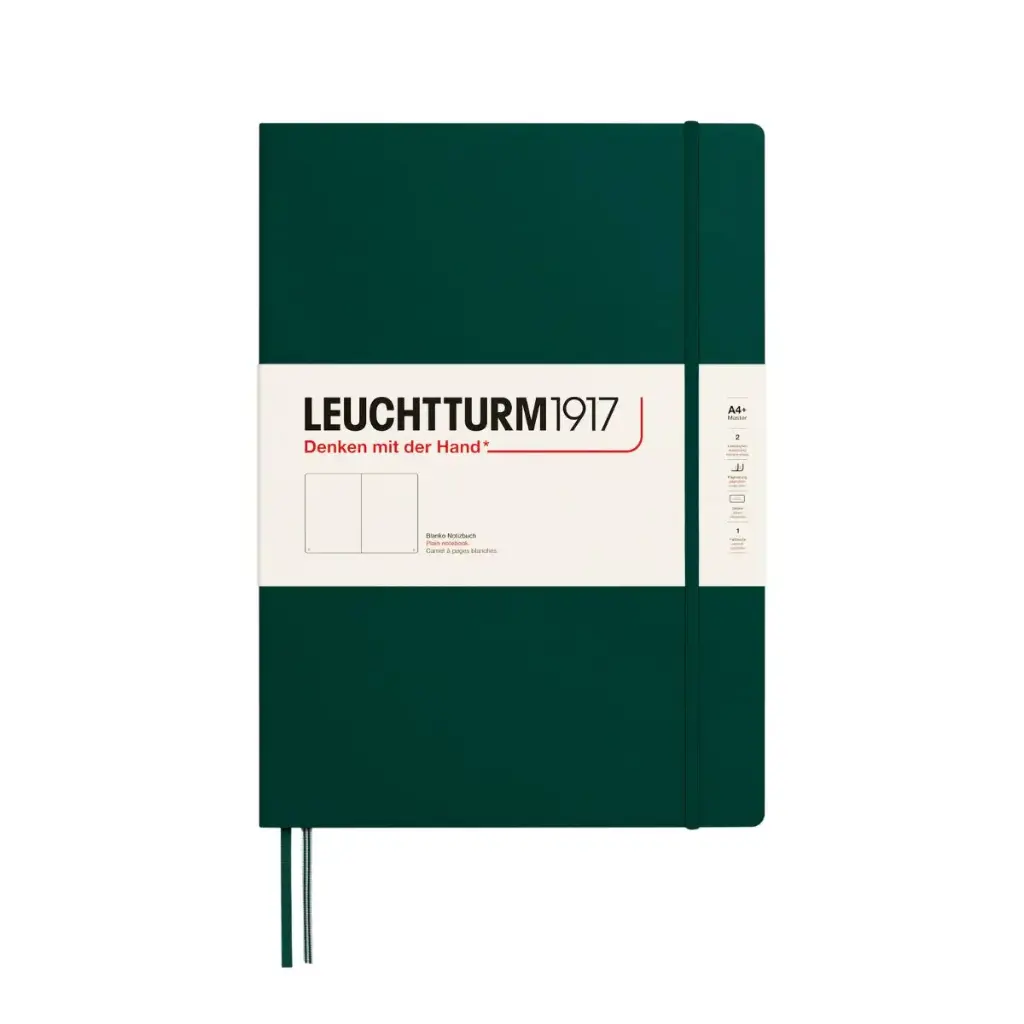 Libretas Leuchtturm 1917 Master Slim A4+ (23x32 cm) Forest Green Plana Tapa Dura 100gr 123 Páginas 