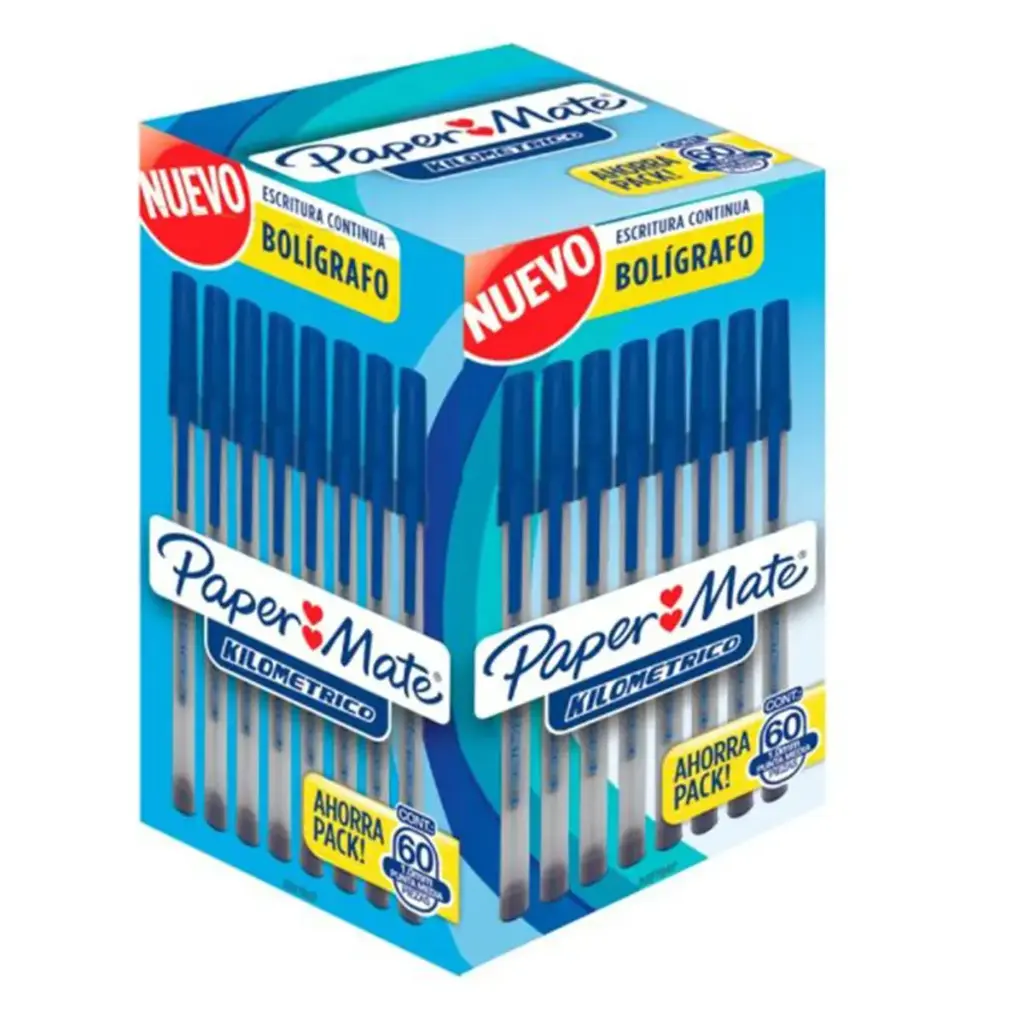 Lápices Pasta Kilométrico Paper Mate Punta Media 1.0mm Caja 60 Unidades
