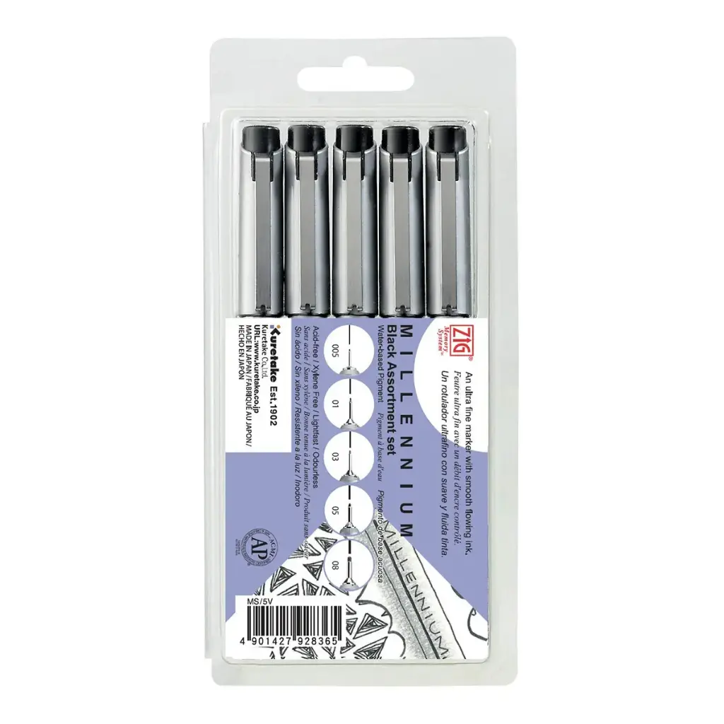 Tiralíneas Kuretake Millennium Set 5 Puntas