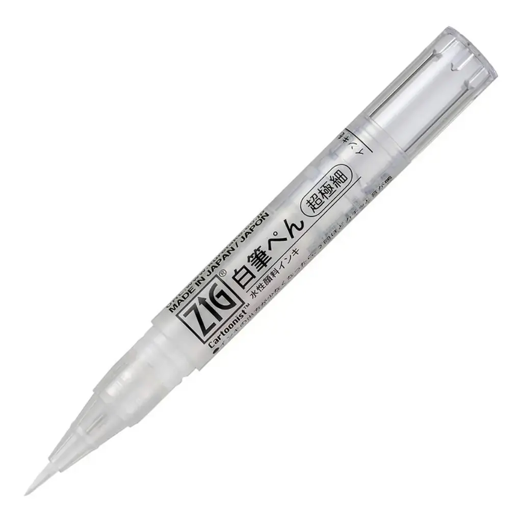 Marcador Kuretake ZIG Cartoonist Punta Pincel Blanco Ultra Fino