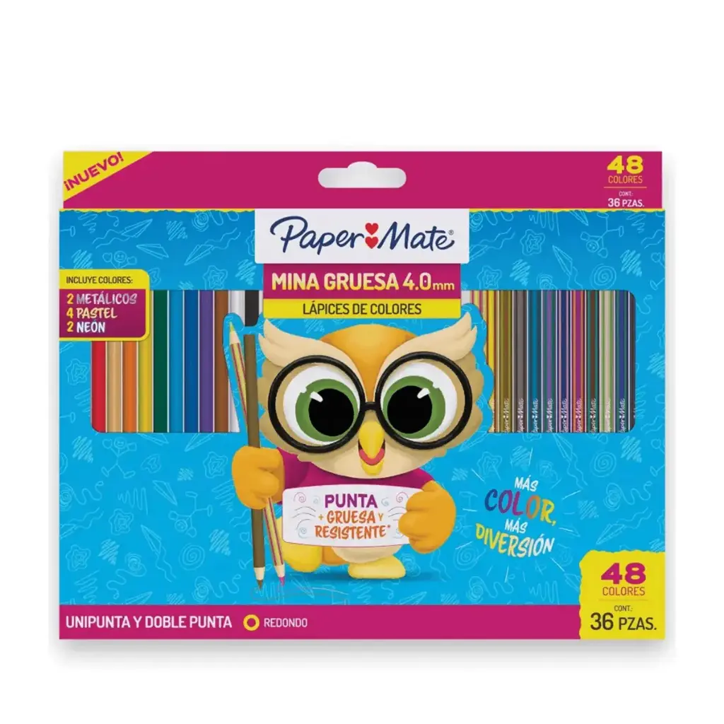 Lápices de Colores Paper Mate Set 48 Colores Punta Gruesa 4.0mm