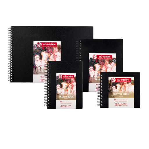 Libreta Sketchbook Art Creation Negra con Espiral 110gr 80 Hojas
