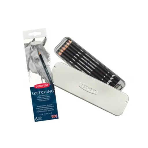 [700836] Lápices Grafito Derwent Sketching Set 6 Caja Metálica