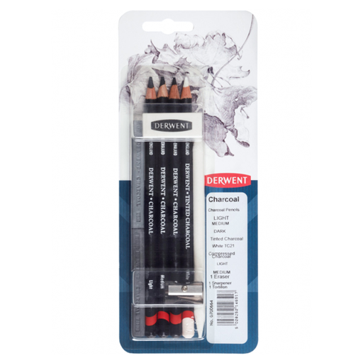 [700664] Set Carboncillo Materiales Mixto Derwent 9 Piezas