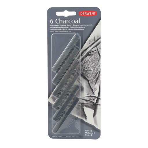 [35996] Barras Carboncillo Comprimido Derwent Set 6 Unidades Mixto