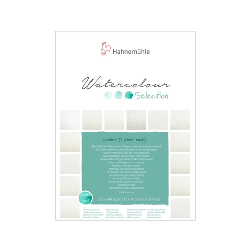 [10628000] Block Acuarela Hahnemuhle Selection Variedades 17x24cm 14 Hojas