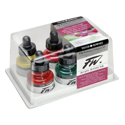 [160100006] Tinta Acrílica Daler Rowney FW Set 6 Colores Primarios 1oz