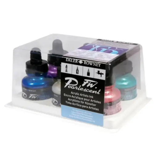 [603200006] Tinta Acrílica Daler Rowney FW Set 6 Colores Efecto Perlescente 1oz