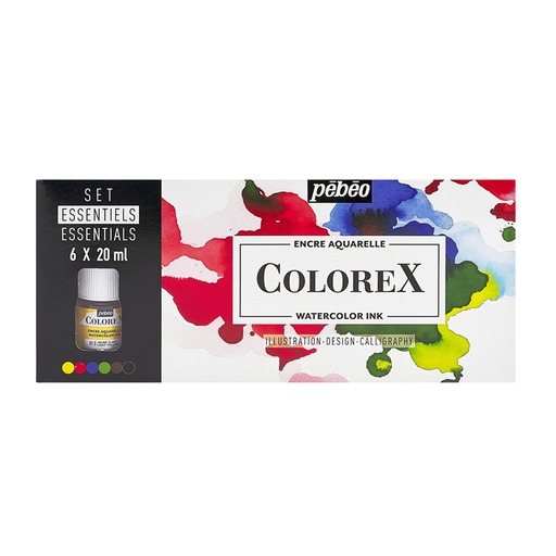[417402] Tinta de Acuarela Pebeo Colorex Set 6 x 20ml Colores Esenciales