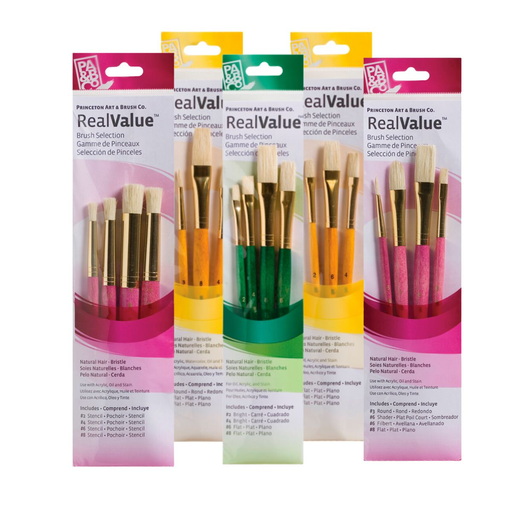 Pinceles Princeton RealValue Serie 9100 Pelo Cerda Mango Corto Sets