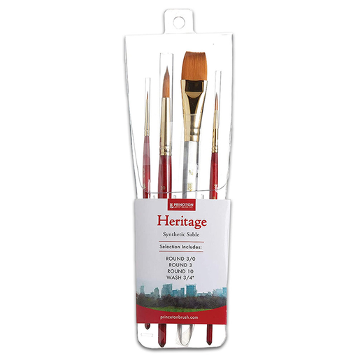 [P4050SET200] Pinceles Acuarela Princeton Heritage Serie 4050 Set 4