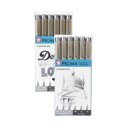 Tiralíneas Sakura Pigma Micron Set 6 Tonos Grises Fríos