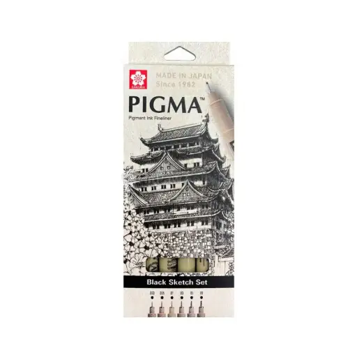[XSDK-BK6A] Tiralíneas Sakura Pigma Micron Negro Set 6 Puntas 0.03-0.8 mm