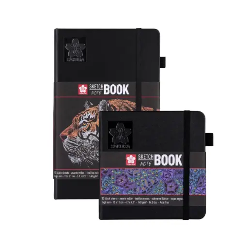 Libreta Sakura 140gr 80 Hojas Negras