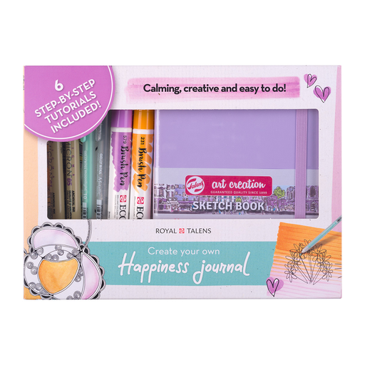 [16550002] Set Lettering Happiness Journal Talens 8 Piezas