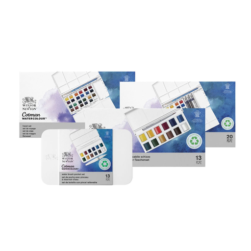 Acuarela en Pastillas Winsor & Newton Cotman Sets + Pincel 
