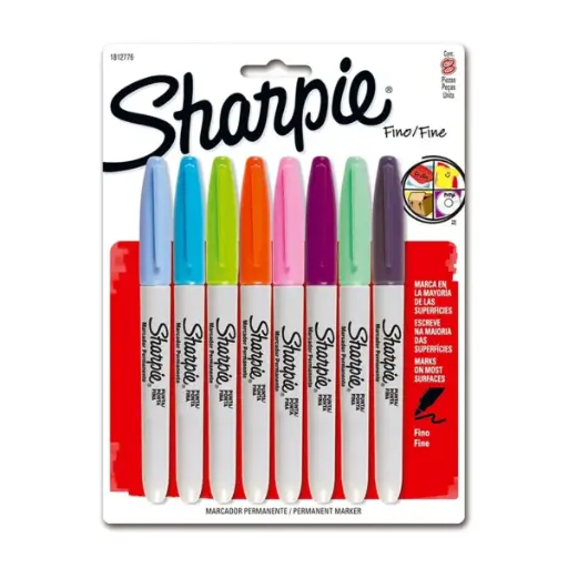 [1812776] Marcadores Permanentes Sharpie Punta Fina Set 8 Colores Fashion
