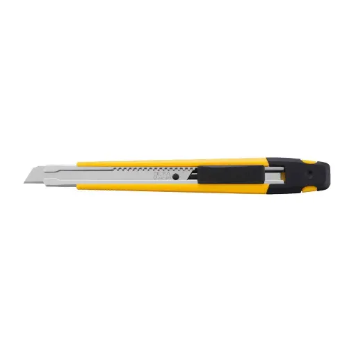 [A-1] Cuchillo Mediano Olfa 9mm Con Seguro Automático y Clip