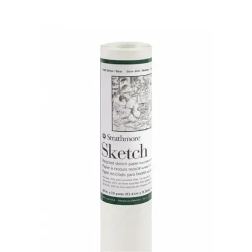 [P456-42] Rollo Papel Dibujo Strathmore Sketch Serie 400 Reciclado 89gr 0.914 x 9.14 mt