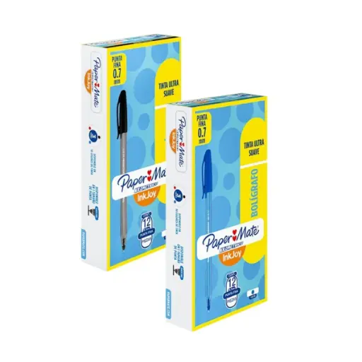 Lápices Pasta Inkjoy Paper Mate Punta Fina 0.7mm Caja 12 Unidades