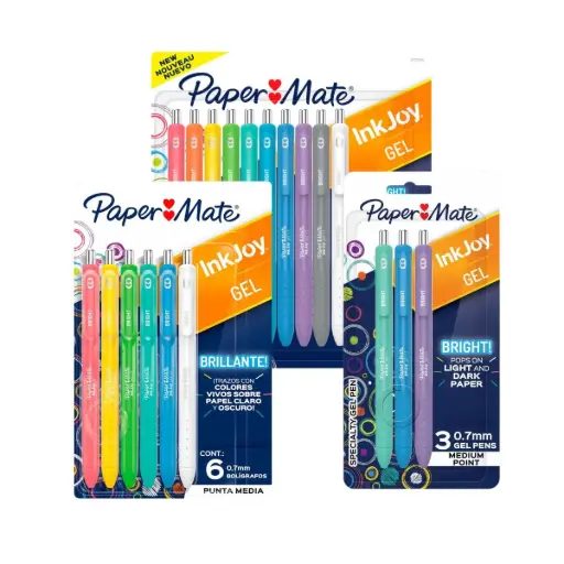 Lápices Gel Inkjoy Paper Mate Retráctil 0.7 mm Sets