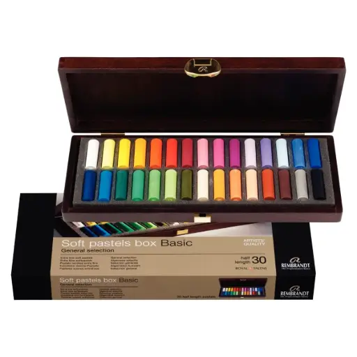 [31814115] Pastel Seco Rembrandt Caja Madera 30 Medias Barras