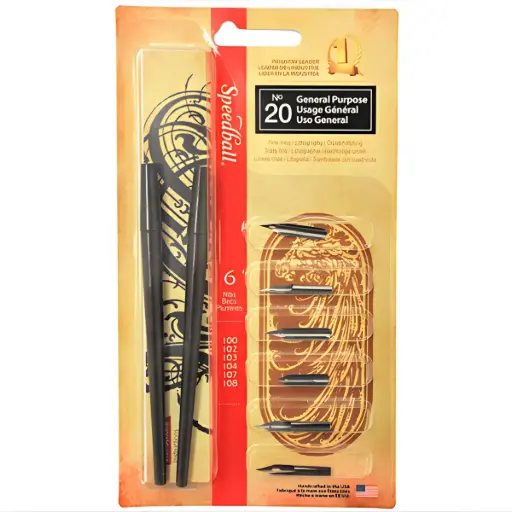 [2967] Juego de Plumas Speedball Sets 6 Puntas Uso General