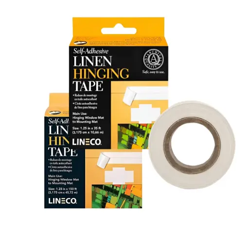 Cinta de Lino Autoadhesiva para Montaje Lineco Libre de Ácido