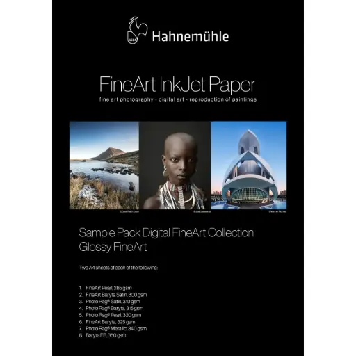 [10640308] Pack de Muestra Papel Hahnemühle Digital FineArt A4 Brillante