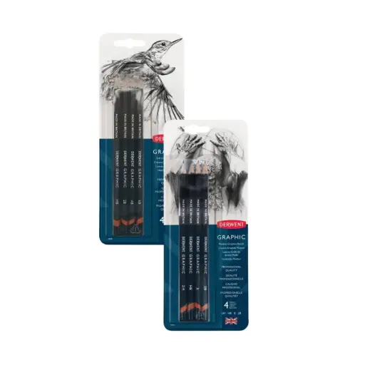 Lápices Grafito Derwent Graphic Sets 4 Grados Blister