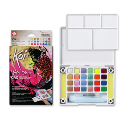 [XNCW-24MPN] Acuarela en Pastillas Sakura Koi Set 24 Colores C.A.C Brillantes