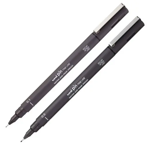 Tiralíneas Uni-Pin Negro Gris Oscuro