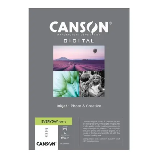 [33300S004] Papel Impresión Digital Canson Everyday Mate 180gr A4 50 Hojas