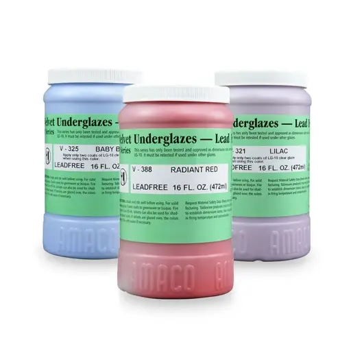 Engobes para Cerámica Velvet Underglaze Amaco 16oz Descontinuados