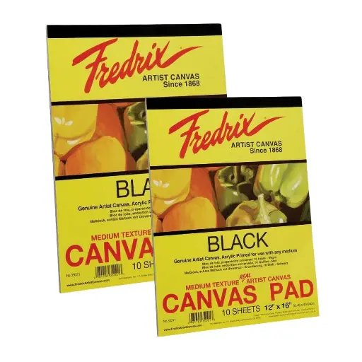 Block de Tela Negra Fredrix Canvas Pad 10 Hojas