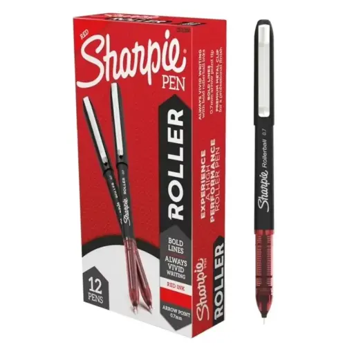 [2101304] Roller Ball Sharpie Rojo Punta Fina 0.7mm Caja 12 Unidades