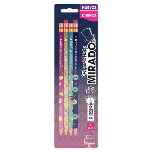 [1975949] Lápices Grafito Paper Mate Mirado 4 Unidades H Magia