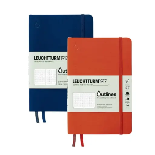 Libreta Outlines Leuchtturm a prueba de Agua B6+(12.5x17.6 cm)  Puntos 150gr 89 páginas