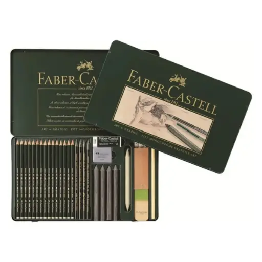 [FC112966] Estuche de Metal Pitt Grafito Faber Castell Grande