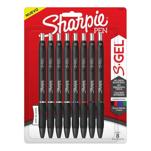 [2188582] Lápices Gel Sharpie S-Gel 0.7mm Colores Pack 8 Unidades