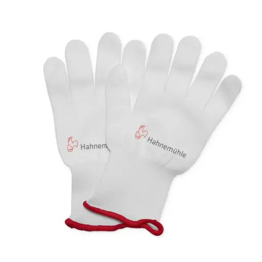 [10608863] Guantes de Nylon Blancos Hahnemühle Talla 8 2 Unidades